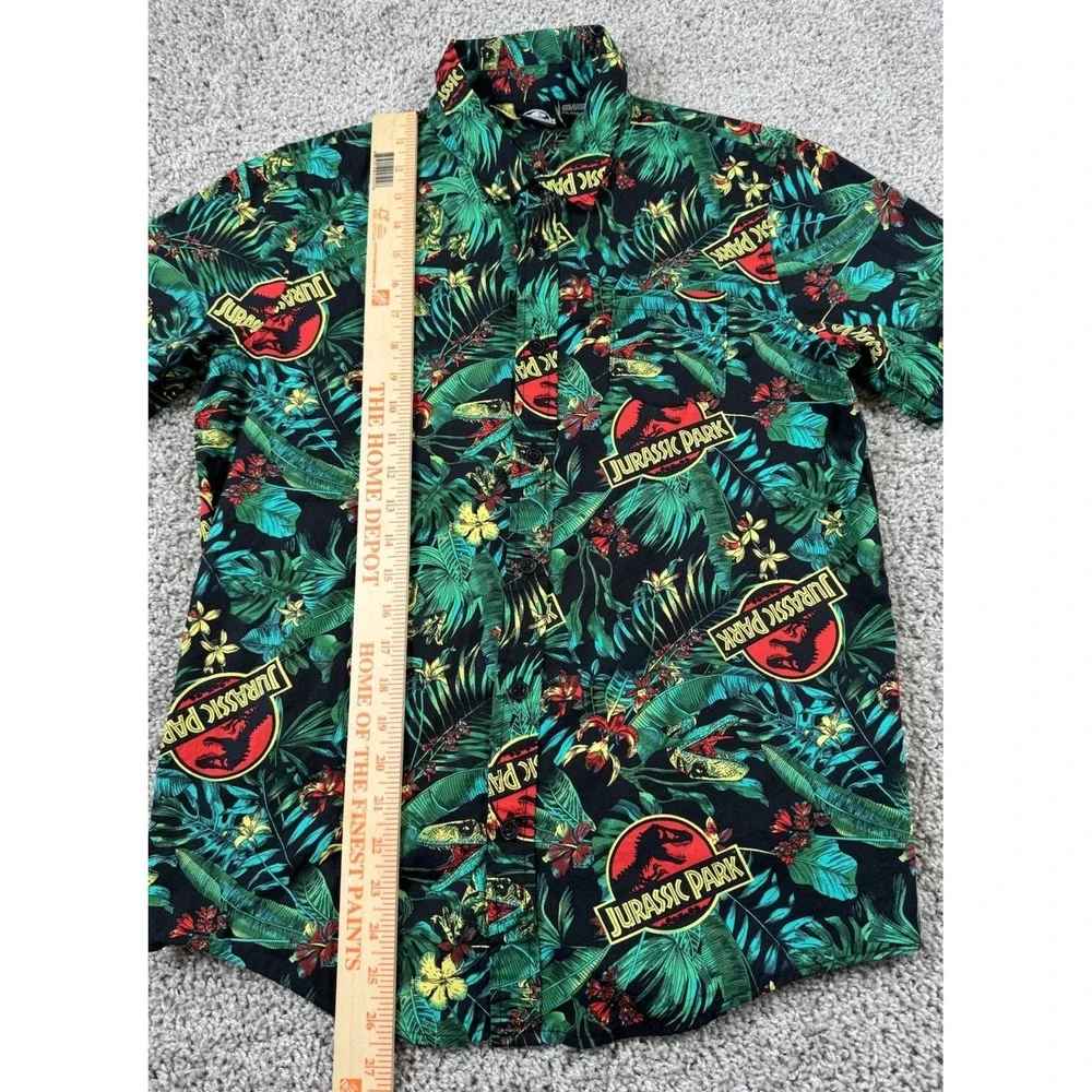 Jurassic World Jurassic Park Boys Hawaiian Shirt All Over Dinosaur Print XXL‎